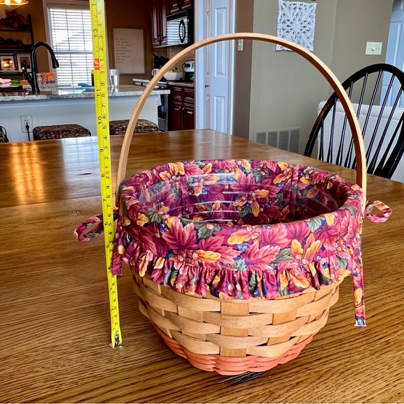 ⭐️ 1995 Longaberger Pumpkin Basket Fabric Liner Plastic Protector - Picture 8 of 8